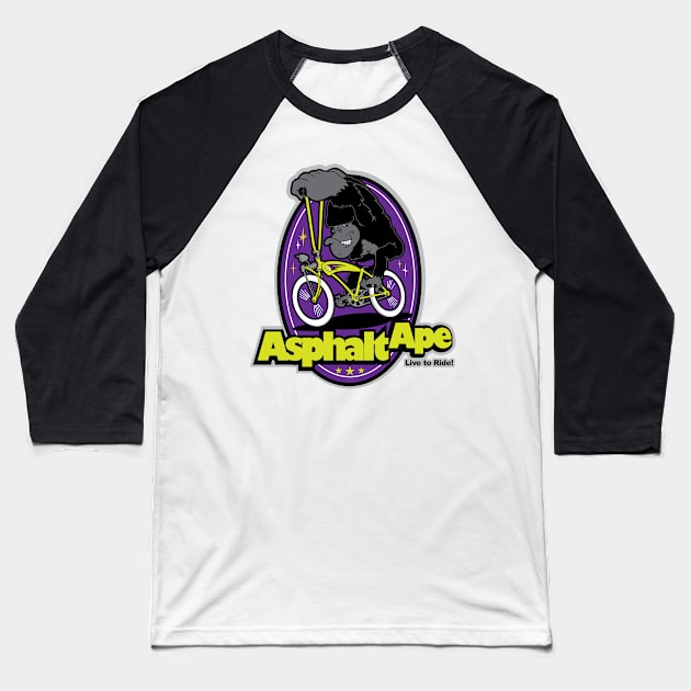 Asphalt Ape Bicycle Shirt Baseball T-Shirt by artwork-a-go-go